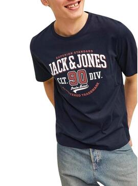 Maglietta Jack and Jones con logo marino per uomo