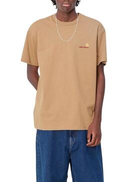 Maglietta Carhartt Script color cammello per uomo