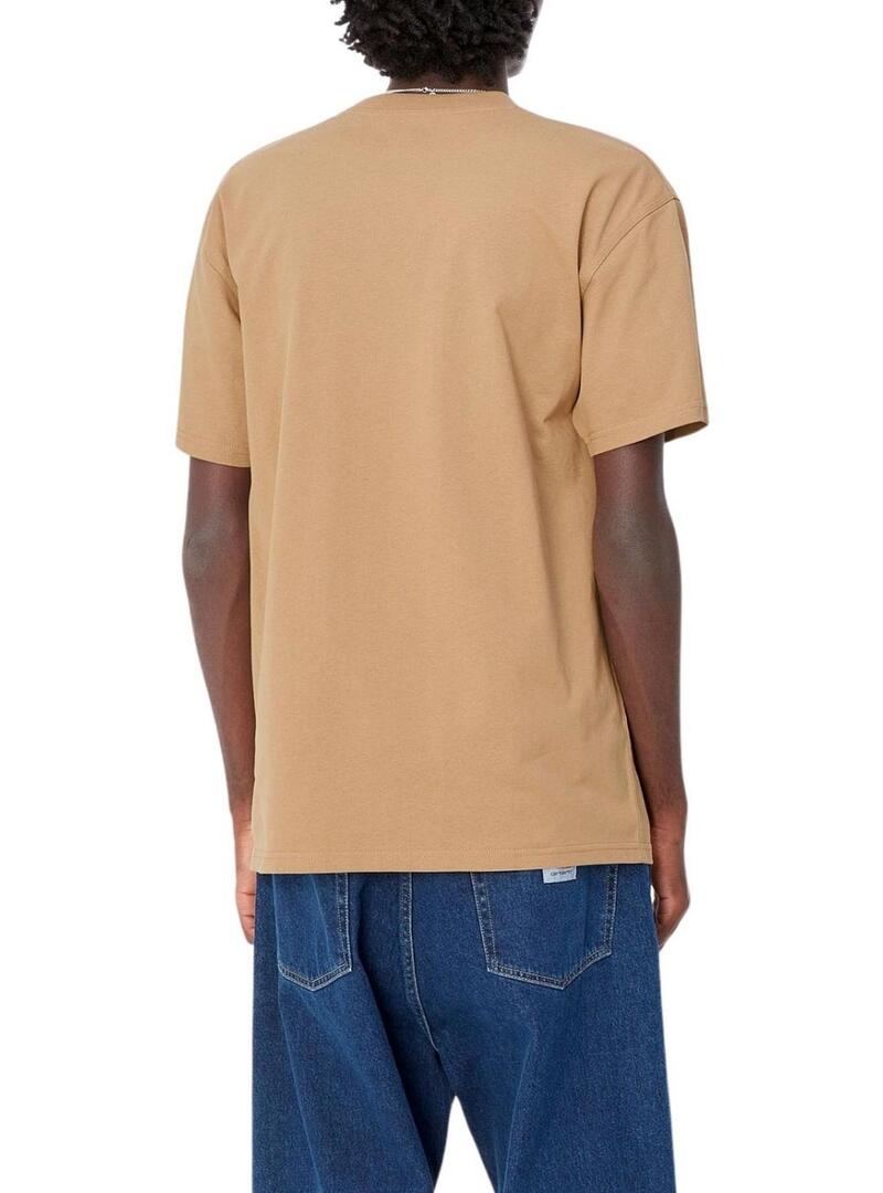 Maglietta Carhartt Script color cammello per uomo