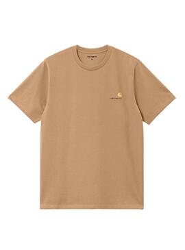 Maglietta Carhartt Script color cammello per uomo