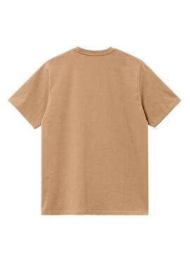 Maglietta Carhartt Script color cammello per uomo