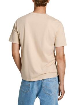 Maglietta Pepe Jeans Eggo beige per uomo