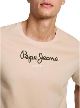 Maglietta Pepe Jeans Eggo beige per uomo