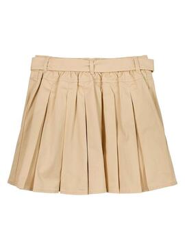 Gonna Tommy Hilfiger piegata beige per ragazza