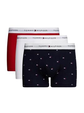 Scatola di boxer stampati multicolore Tommy Hilfiger per uomo