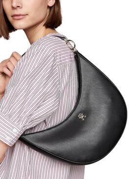 Borsa Tommy Hilfiger Saddle nera per donna