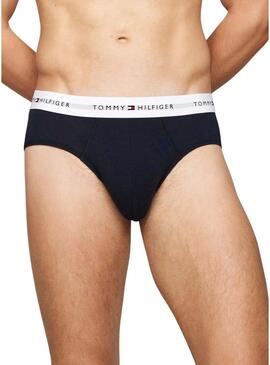 Pacco di 3 mutande Tommy Hilfiger slip con elasticità in vita multicolore