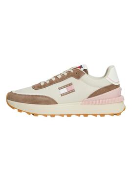 Scarpe da ginnastica Tommy Jeans Tech Runner Essential beige per donne