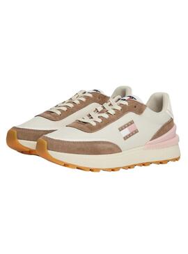 Scarpe da ginnastica Tommy Jeans Tech Runner Essential beige per donne