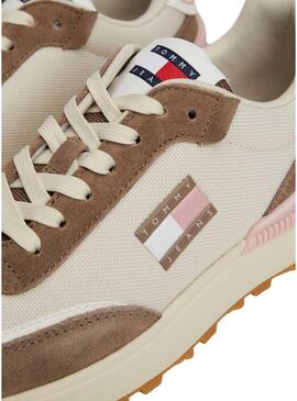 Scarpe da ginnastica Tommy Jeans Tech Runner Essential beige per donne