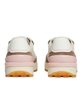 Scarpe da ginnastica Tommy Jeans Tech Runner Essential beige per donne