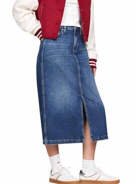 Gonna Tommy Jeans Claire in denim blu per donna