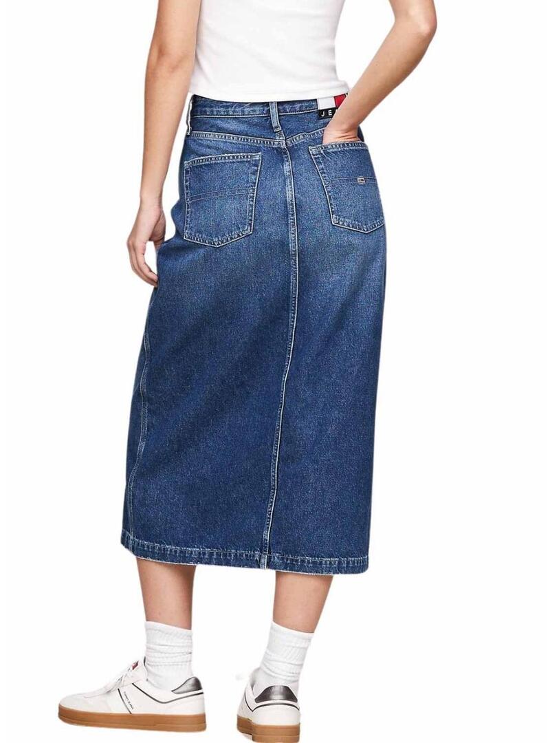 Gonna Tommy Jeans Claire in denim blu per donna