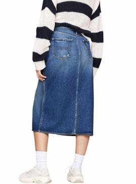 Gonna Tommy Jeans Claire HFG midi blu per donna