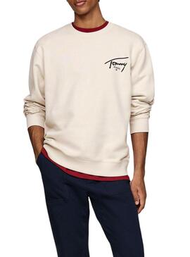 Felpa Tommy Jeans Entry Graphic beige per uomo