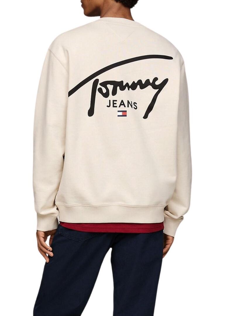 Felpa Tommy Jeans Entry Graphic beige per uomo