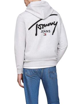 Felpa con cappuccio grigia Tommy Jeans Entry Graphic per uomo