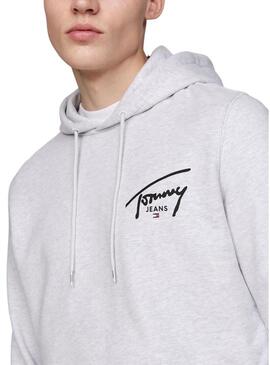 Felpa con cappuccio grigia Tommy Jeans Entry Graphic per uomo