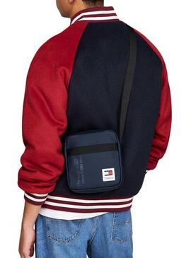 Borsa Tommy Jeans Essential Crossover Reporter blu scuro per uomo