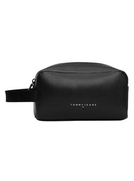 Necesser Tommy Jeans Leather Washbag nero