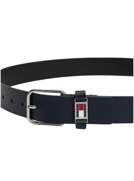 Cintura Tommy Hilfiger Scanton in pelle blu navy per uomo.