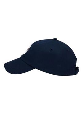 Cappello Tommy Jeans Heritage Structured in cotone blu marino per uomo.