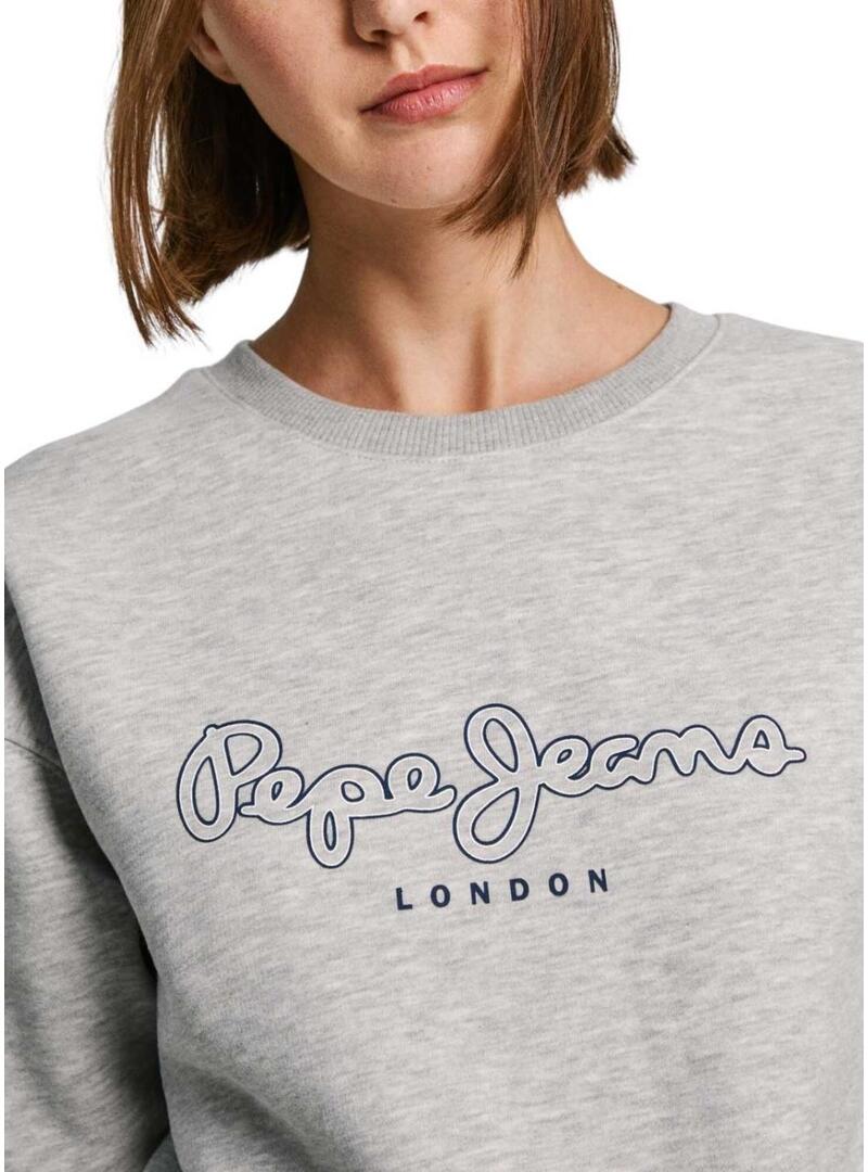 Felpa Pepe Jeans Frida Grigia per Donna