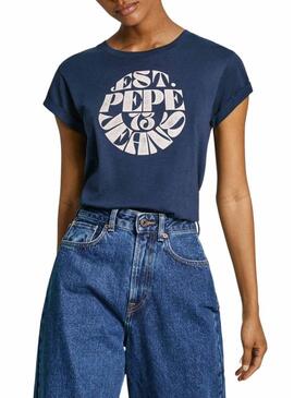 Maglietta Pepe Jeans Elvia Marina per Donna