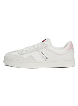 Sneakers Tommy Jeans Greenwich bianche e rosa per donna