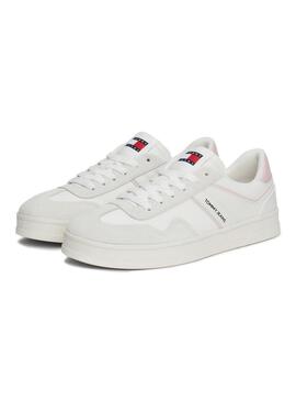 Sneakers Tommy Jeans Greenwich bianche e rosa per donna