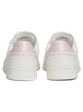 Sneakers Tommy Jeans Greenwich bianche e rosa per donna