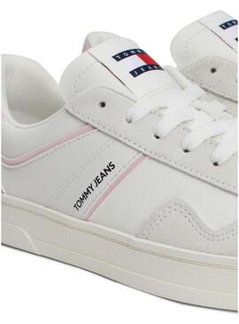 Sneakers Tommy Jeans Greenwich bianche e rosa per donna