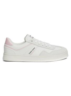 Sneakers Tommy Jeans Greenwich bianche e rosa per donna