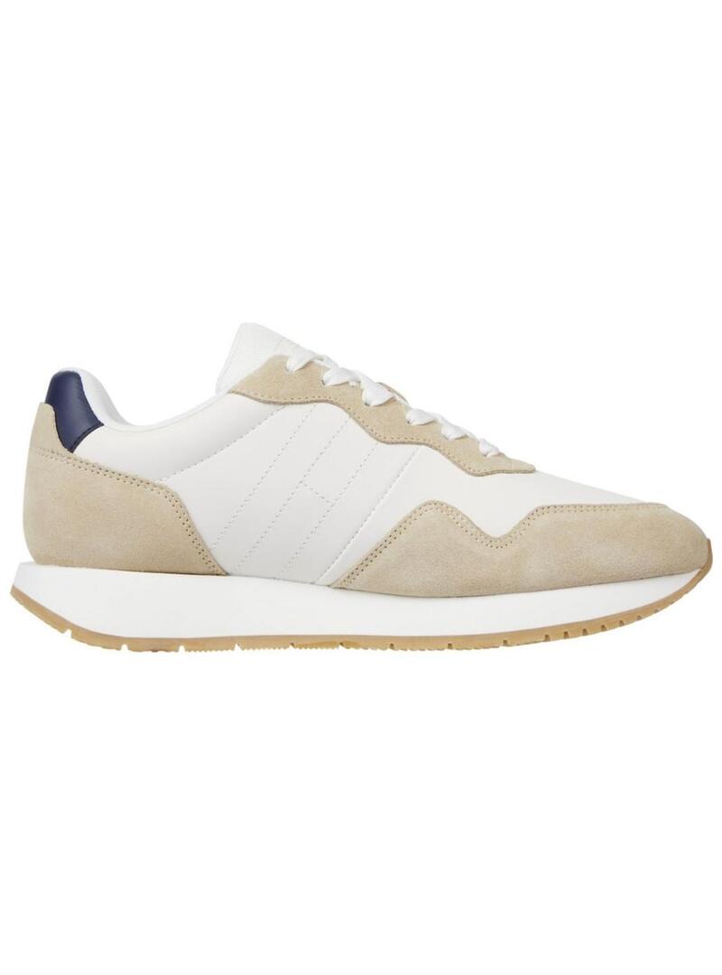 Sneakers Tommy Jeans Runner beige e bianche per uomo