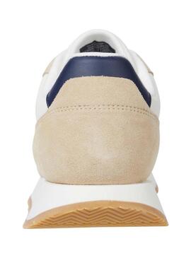 Sneakers Tommy Jeans Runner beige e bianche per uomo