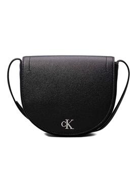 Borsa Calvin Klein Jeans Saddle Minimal nera per donna