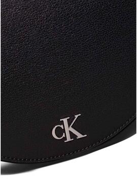 Borsa Calvin Klein Jeans Saddle Minimal nera per donna