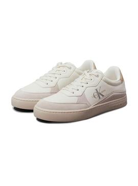 Sneakers Calvin Klein Jeans Classic Cupsole Low beige per uomo.