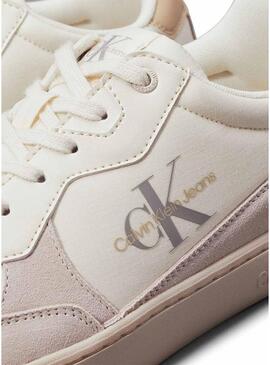 Sneakers Calvin Klein Jeans Classic Cupsole Low beige per uomo.