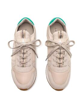 Sneakers Calvin Klein Jeans Runner Laceup beige per uomo