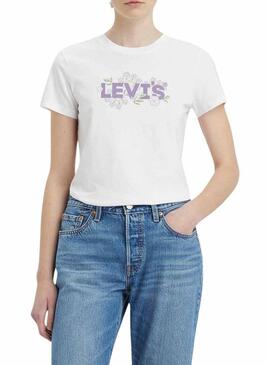 Maglietta Levis Floreale bianca per donna