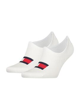 Confezione da 2 calze Tommy Jeans Footie bianche per uomo e donna