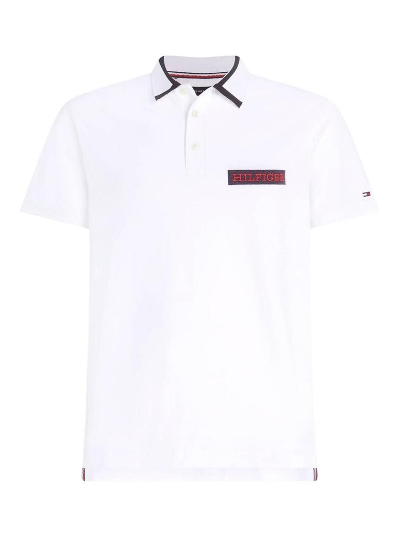 Polo Tommy Hilfiger ricamato bianco per uomo.