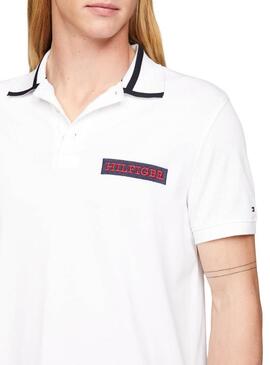 Polo Tommy Hilfiger ricamato bianco per uomo.