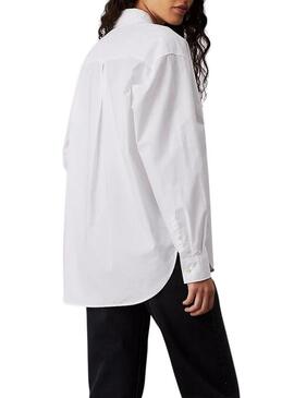 Camicia Calvin Klein Jeans in popeline bianco per donna