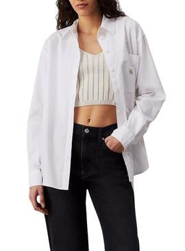 Camicia Calvin Klein Jeans in popeline bianco per donna