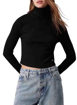 Maglione Calvin Klein Jeans Label nero per donna