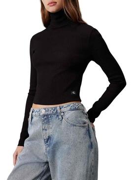 Maglione Calvin Klein Jeans Label nero per donna