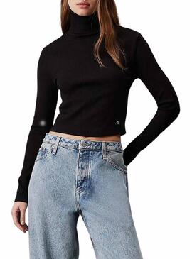 Maglione Calvin Klein Jeans Label nero per donna