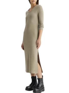 Abito Calvin Klein Jeans Rib beige per donna